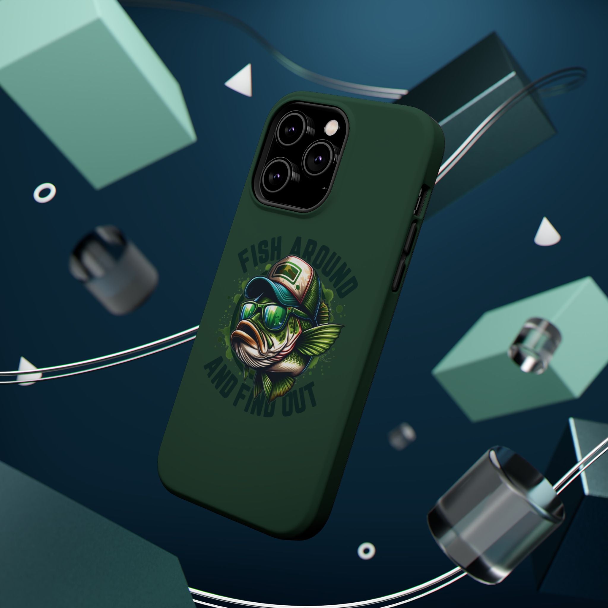 Fishing Phone Case — "Fish Around and Find Out" Magnetic Impact-Resistant Cover