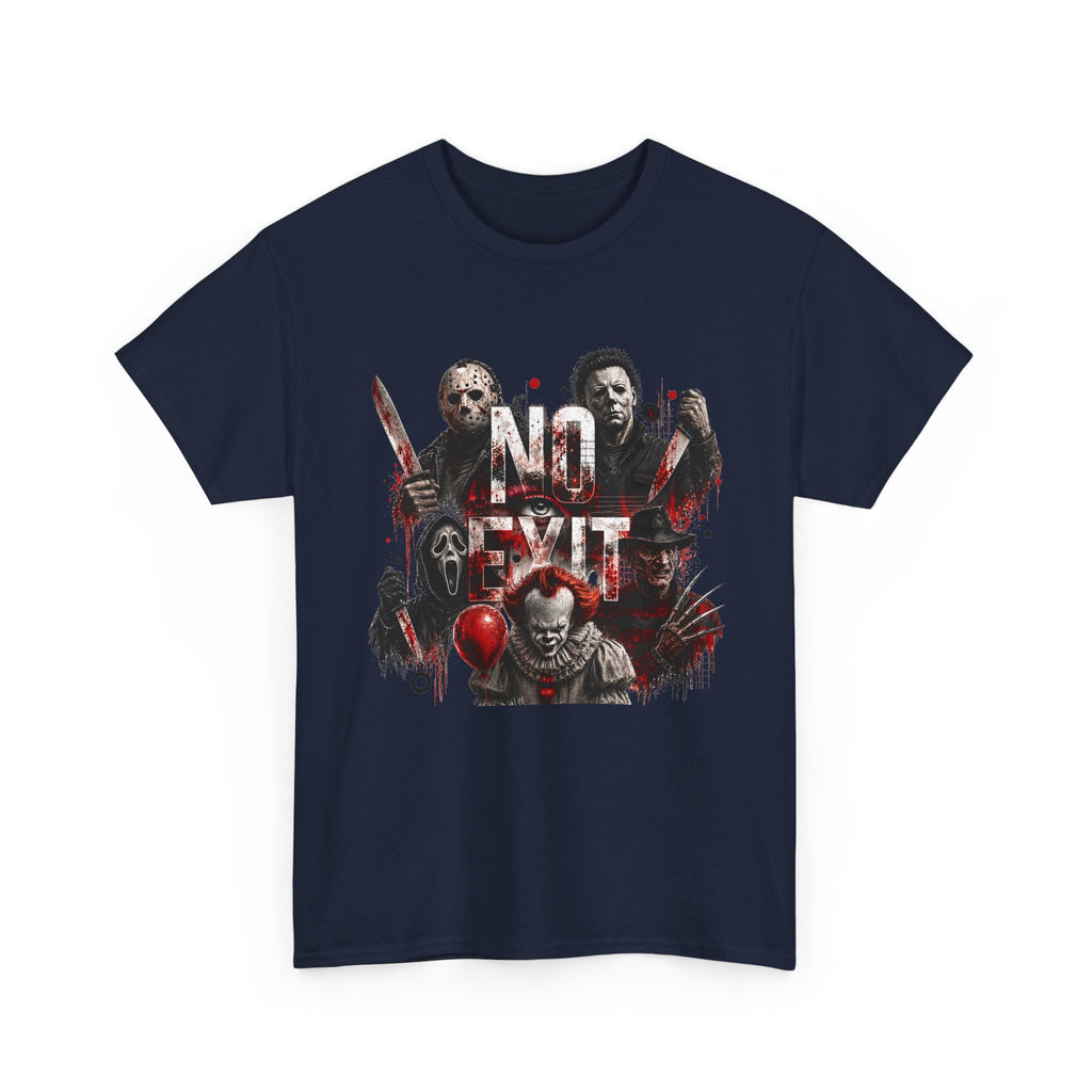 Horror Icons "No Exit" Graphic Tee — Retro Slasher Movie T-Shirt