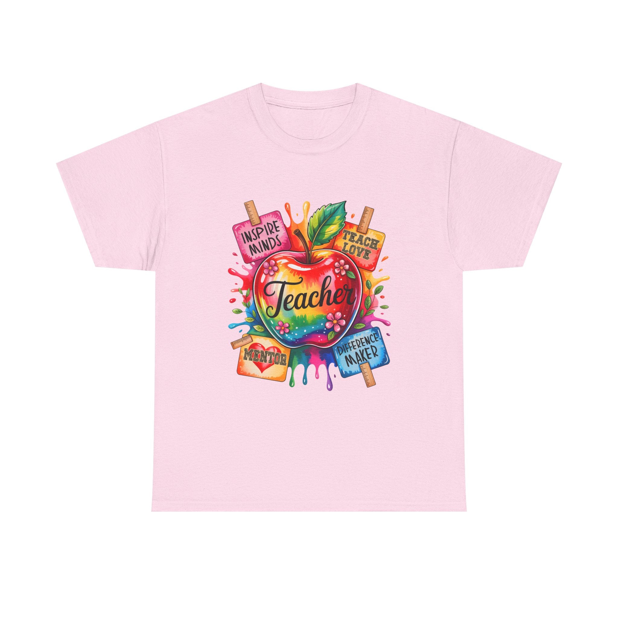 Colorful Apple Teacher T‑Shirt – Inspire Minds | Back to School Gift