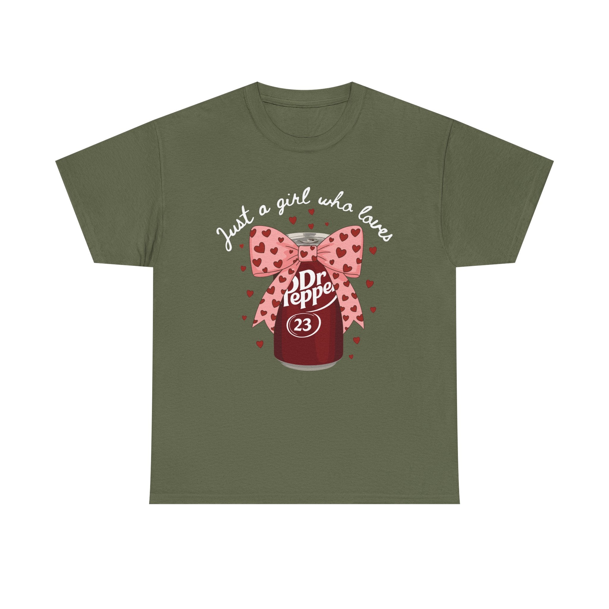 Dr Pepper 23 Tee — "Just a Girl Who Loves" Cute Soda Bow T-Shirt