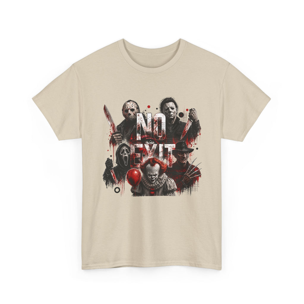 Horror Icons "No Exit" Graphic Tee — Retro Slasher Movie T-Shirt