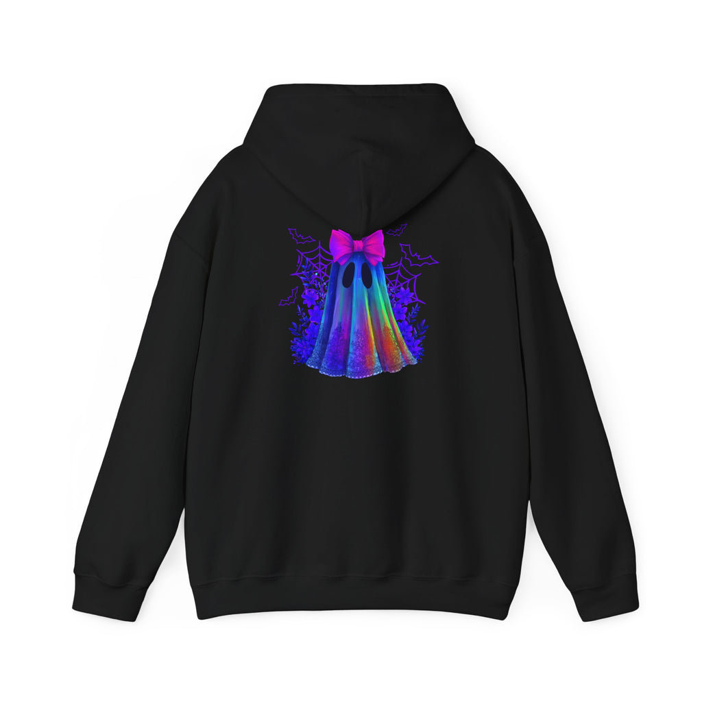 Colorful Ghost Hoodie with Bow — Cute Rainbow Halloween Pullover