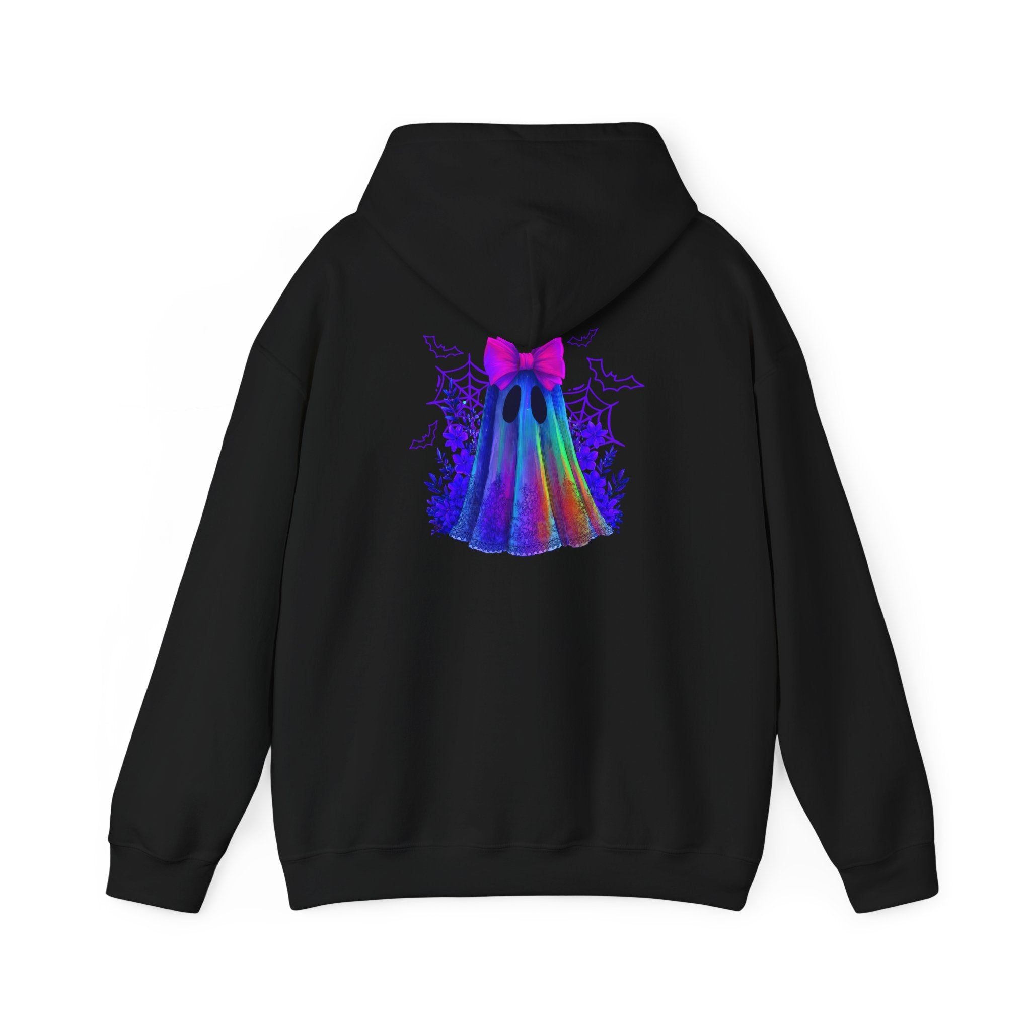 Colorful Ghost Hoodie with Bow — Cute Rainbow Halloween Pullover