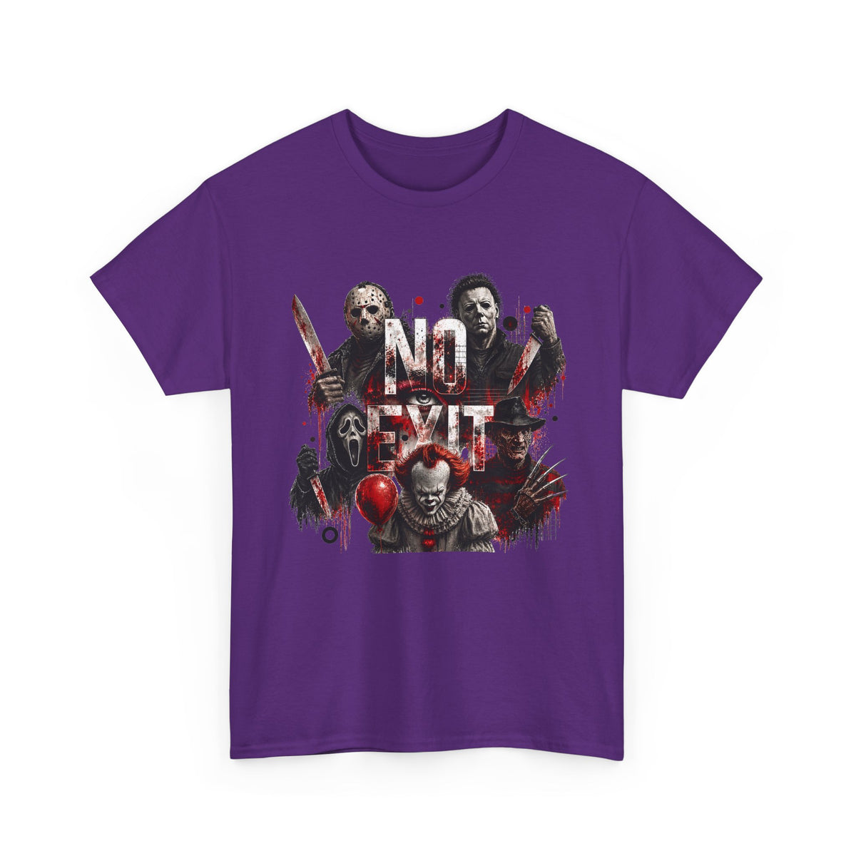 Horror Icons "No Exit" Graphic Tee — Retro Slasher Movie T-Shirt