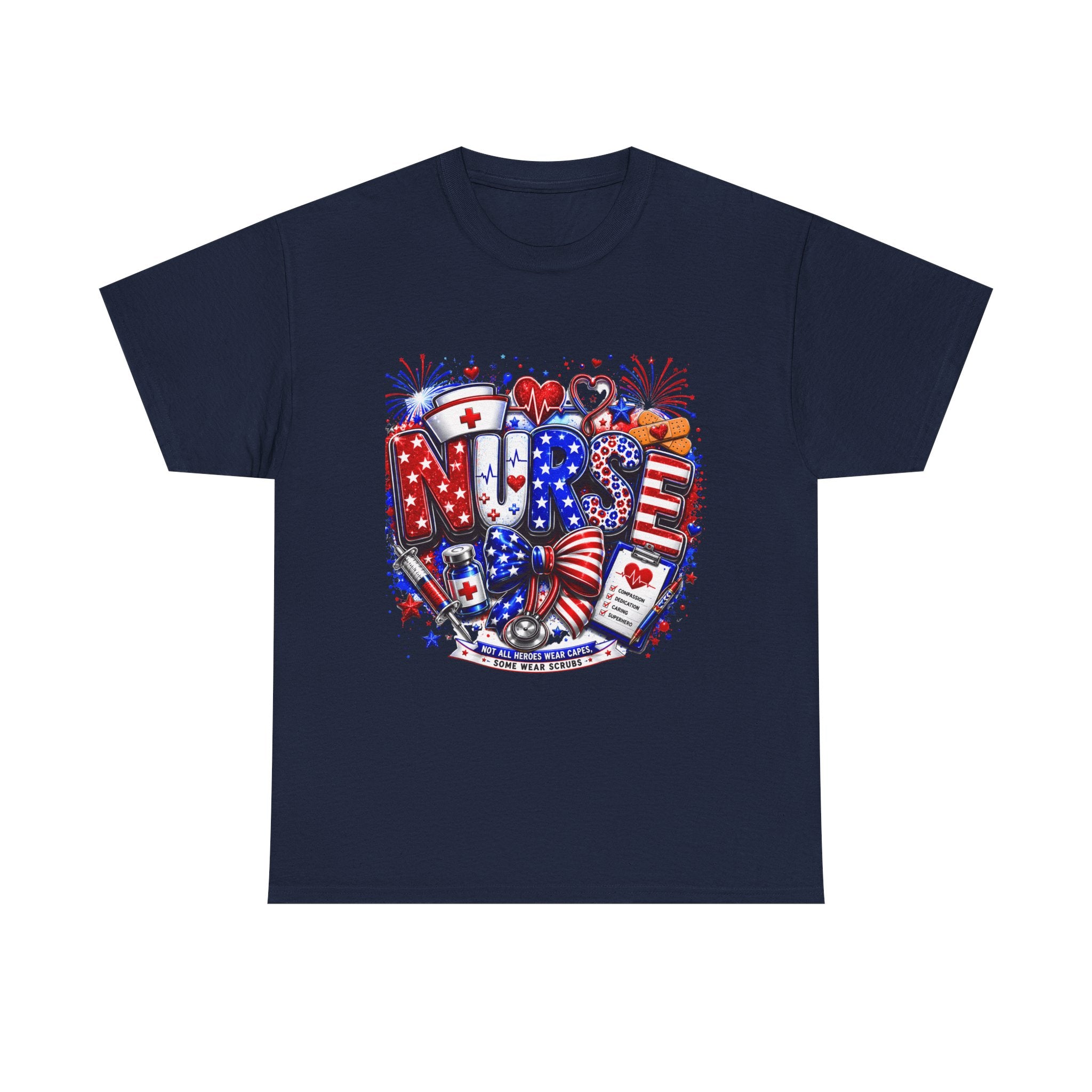 Nurse Heart Graphic Tee – Patriotic RN Appreciation T‑Shirt