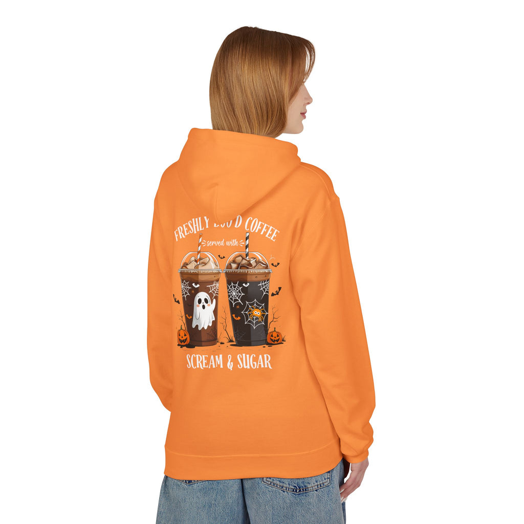 Halloween Coffee Hoodie - "Freshly Brew'd Coffee" Scream & Sugar Graphic