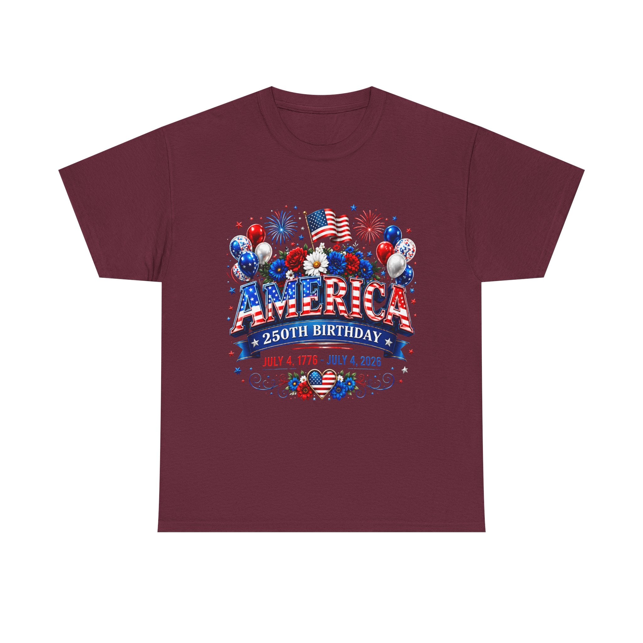 America 250th Birthday T-Shirt — July 4th 1776–2026 Patriotic Tee