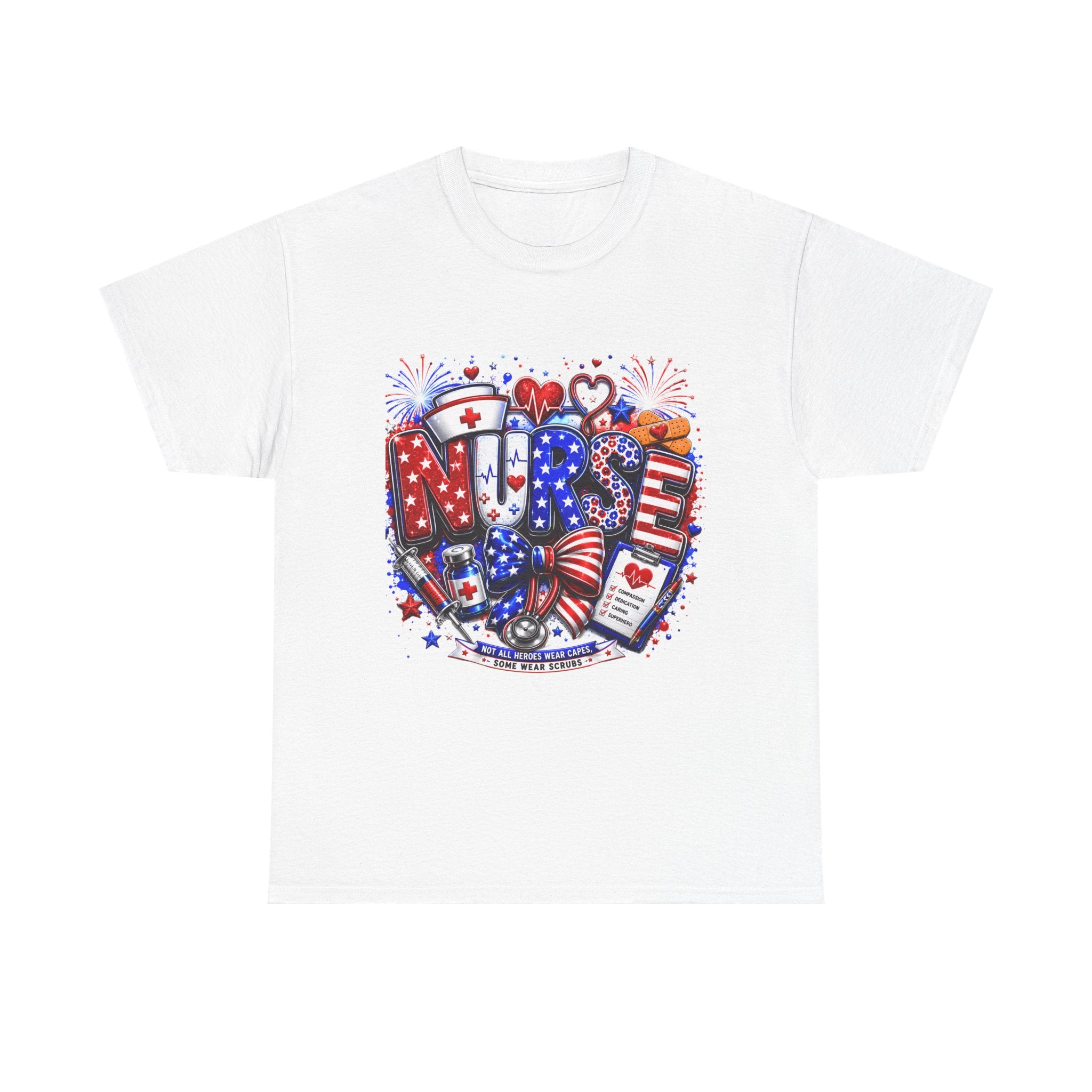 Nurse Heart Graphic Tee – Patriotic RN Appreciation T‑Shirt