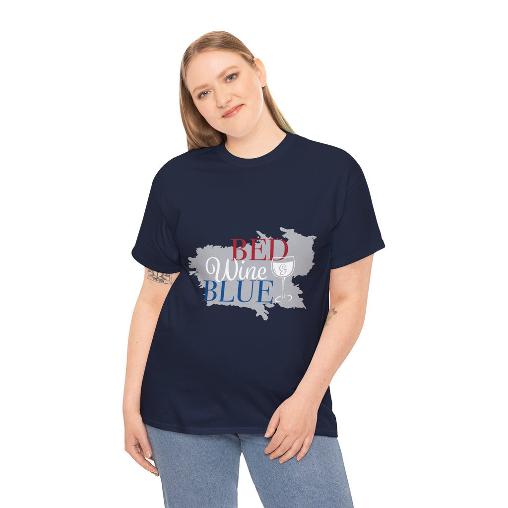 T-Shirt — "Red Wine Blue" Patriotic Wine Lover Graphic Tee