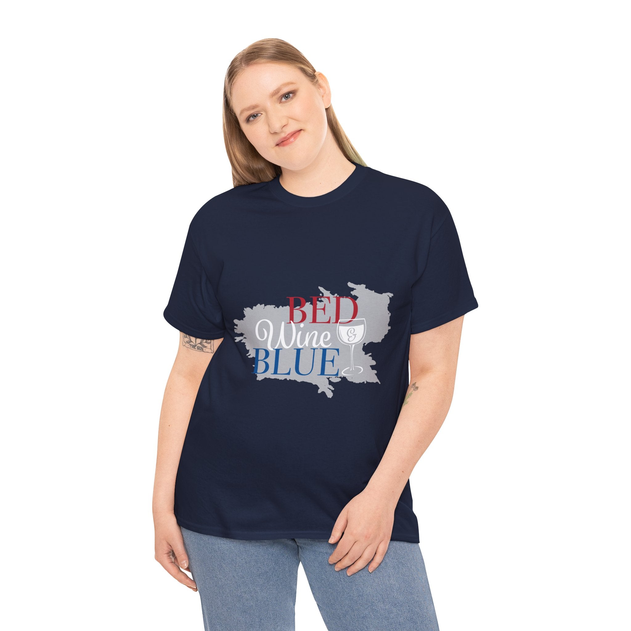 T-Shirt — "Red Wine Blue" Patriotic Wine Lover Graphic Tee