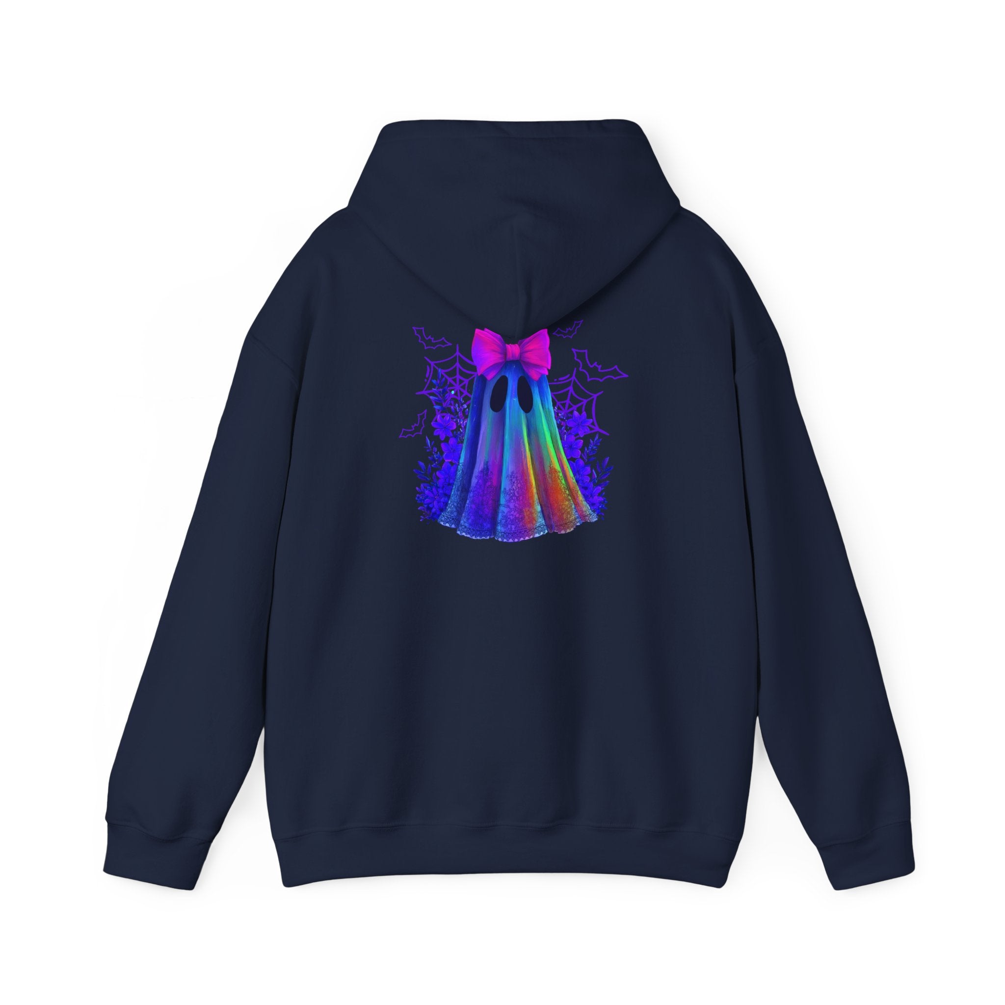 Colorful Ghost Hoodie with Bow — Cute Rainbow Halloween Pullover