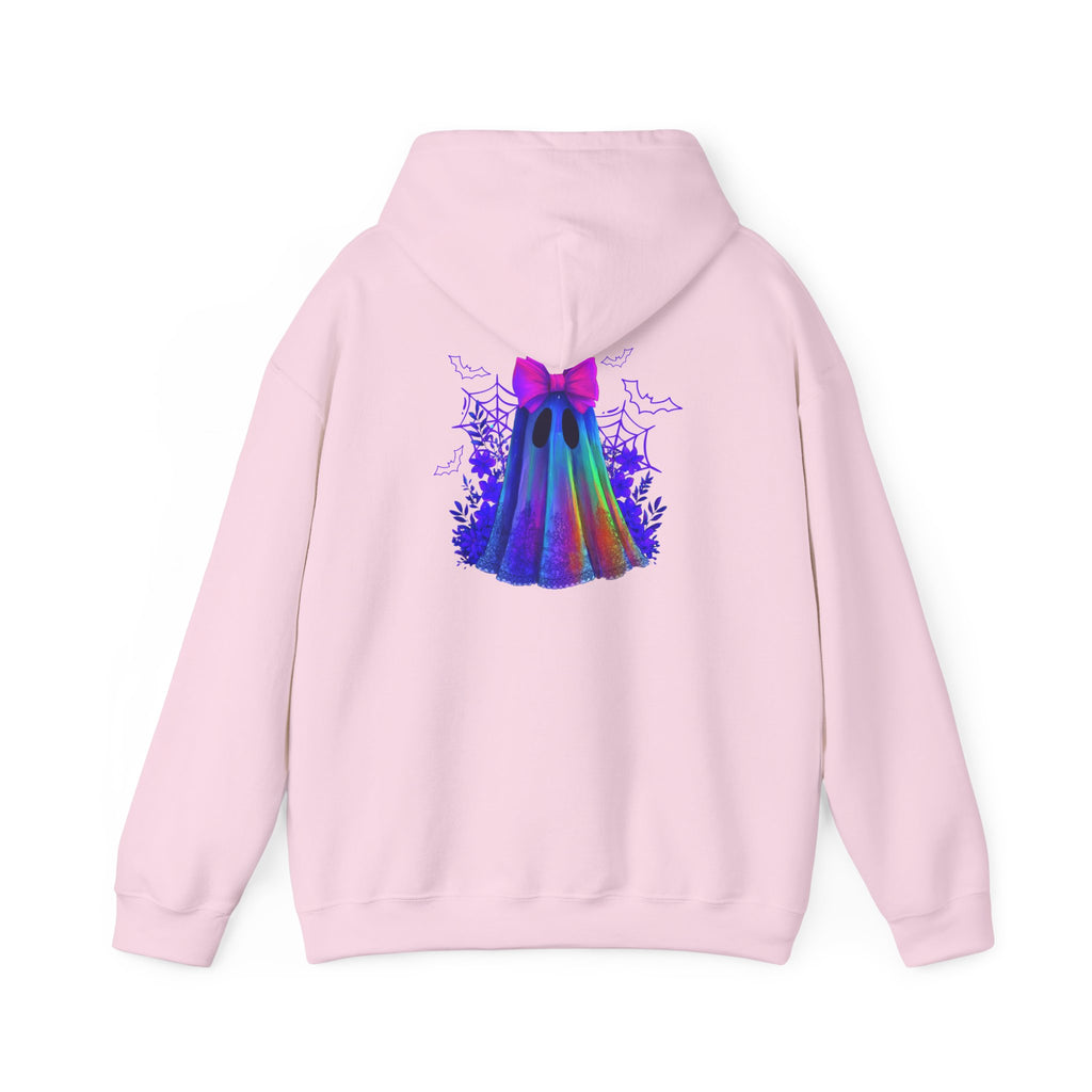 Colorful Ghost Hoodie with Bow — Cute Rainbow Halloween Pullover