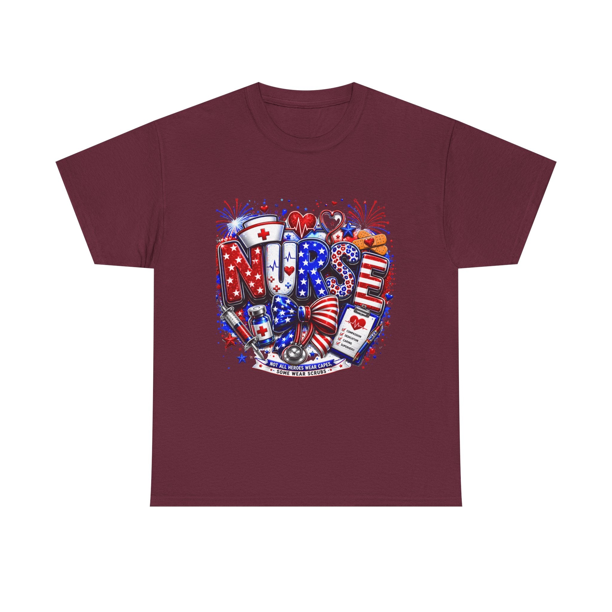 Nurse Heart Graphic Tee – Patriotic RN Appreciation T‑Shirt