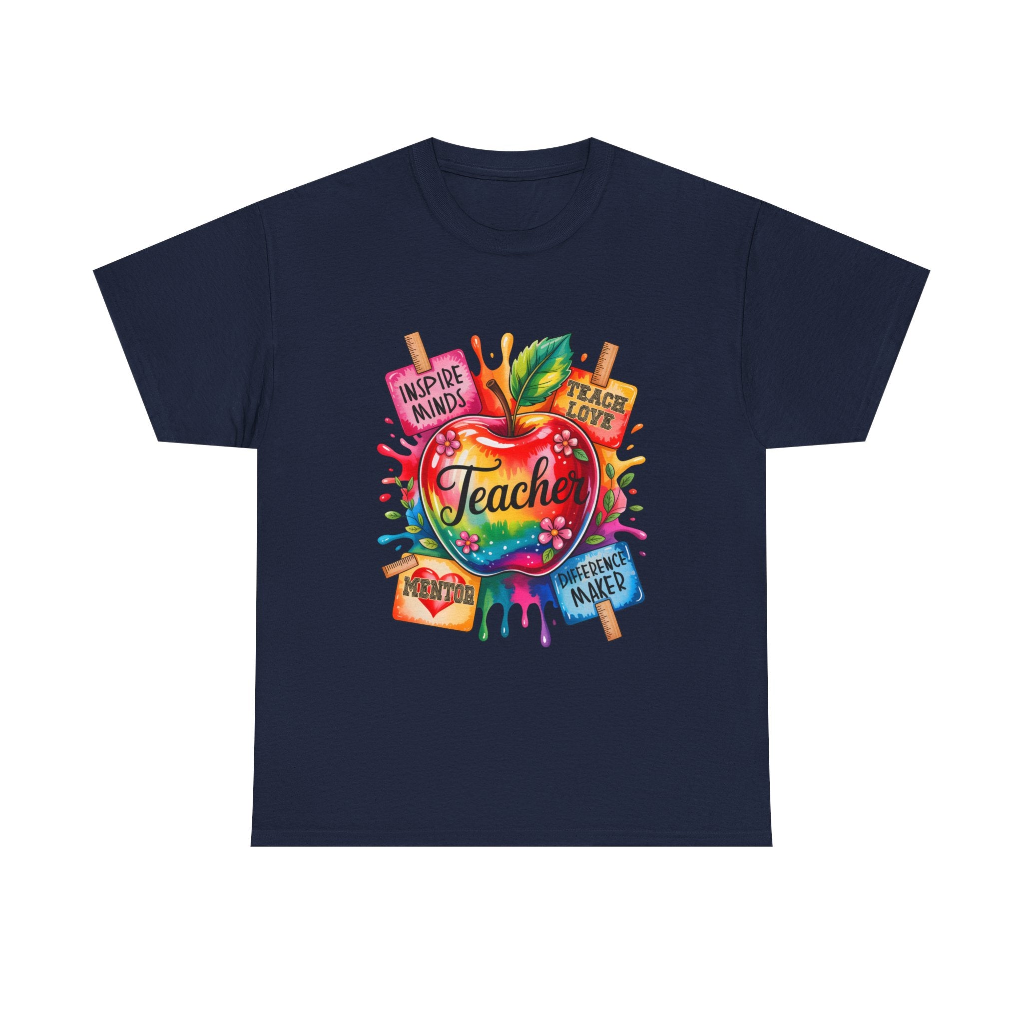 Colorful Apple Teacher T‑Shirt – Inspire Minds | Back to School Gift