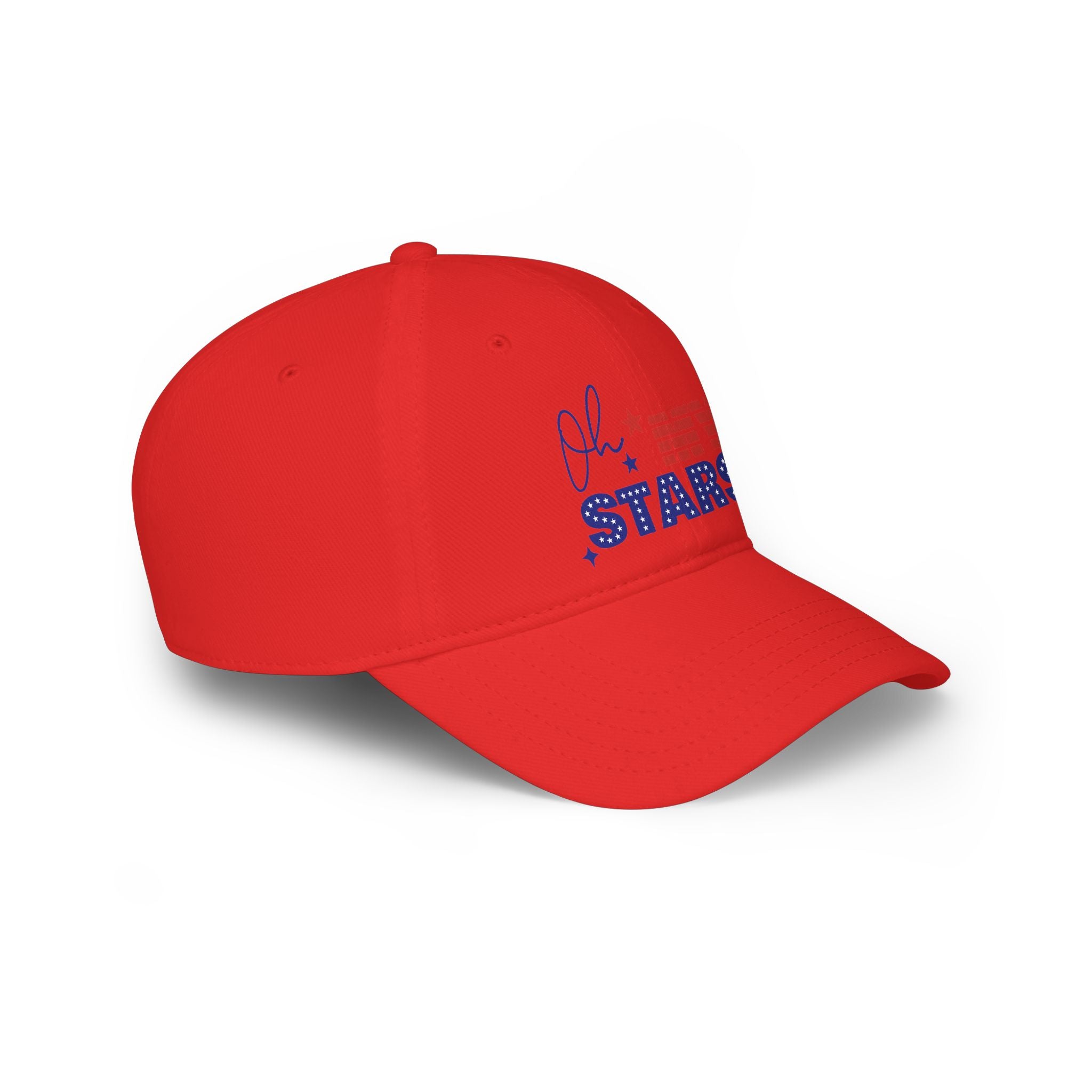 Oh Stars Red Baseball Cap — Retro Sparkle Logo Dad Hat