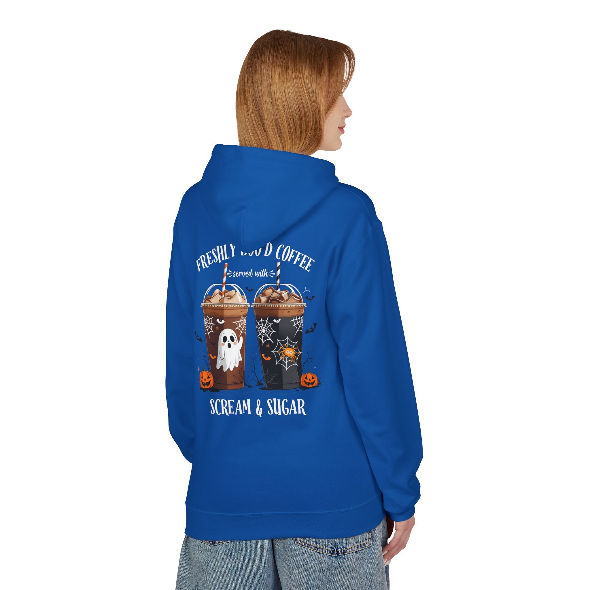 Halloween Coffee Hoodie - "Freshly Brew'd Coffee" Scream & Sugar Graphic