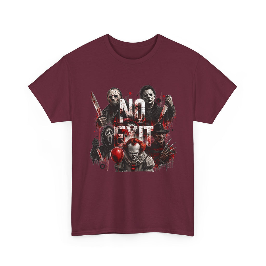 Horror Icons "No Exit" Graphic Tee — Retro Slasher Movie T-Shirt