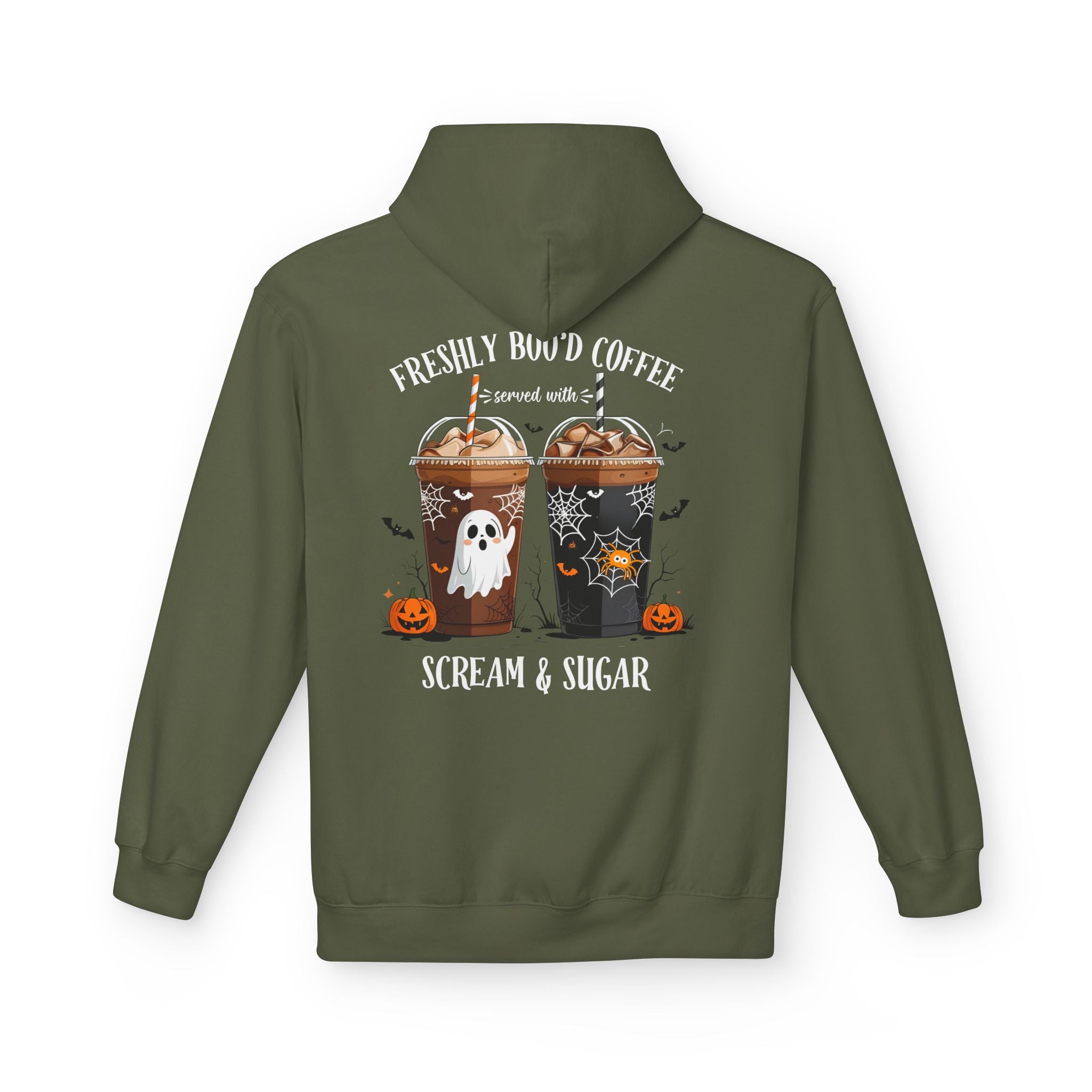 Halloween Coffee Hoodie - "Freshly Brew'd Coffee" Scream & Sugar Graphic
