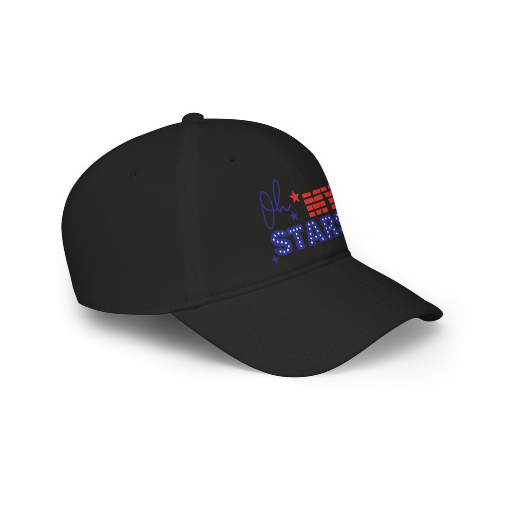 Oh Stars Red Baseball Cap — Retro Sparkle Logo Dad Hat