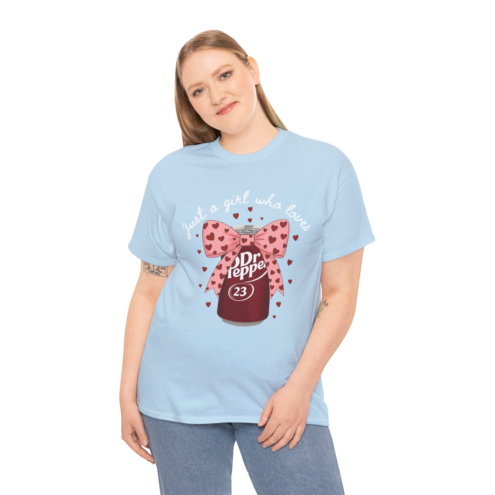 Dr Pepper 23 Tee — "Just a Girl Who Loves" Cute Soda Bow T-Shirt