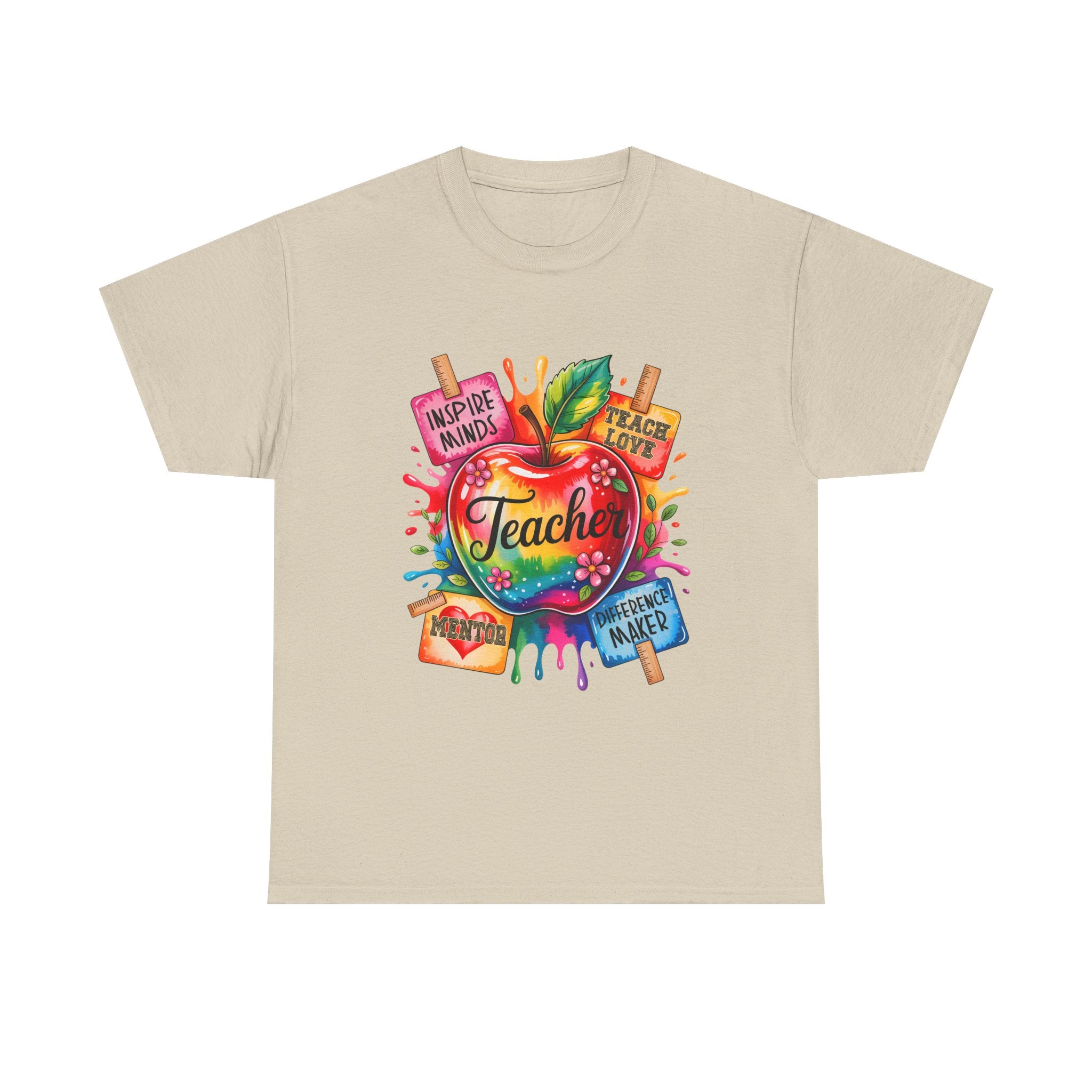 Colorful Apple Teacher T‑Shirt – Inspire Minds | Back to School Gift
