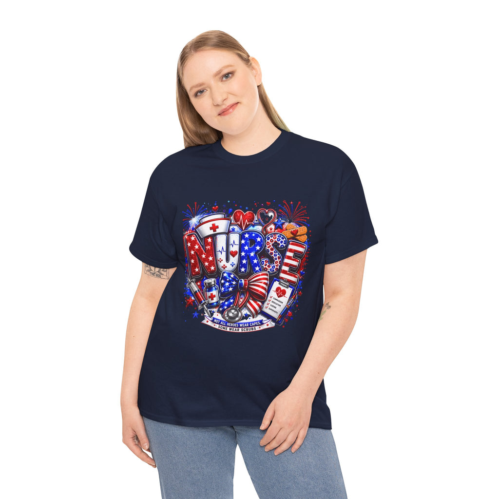 Nurse Heart Graphic Tee – Patriotic RN Appreciation T‑Shirt