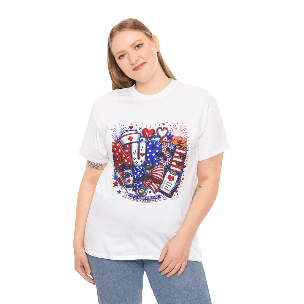Nurse Heart Graphic Tee – Patriotic RN Appreciation T‑Shirt