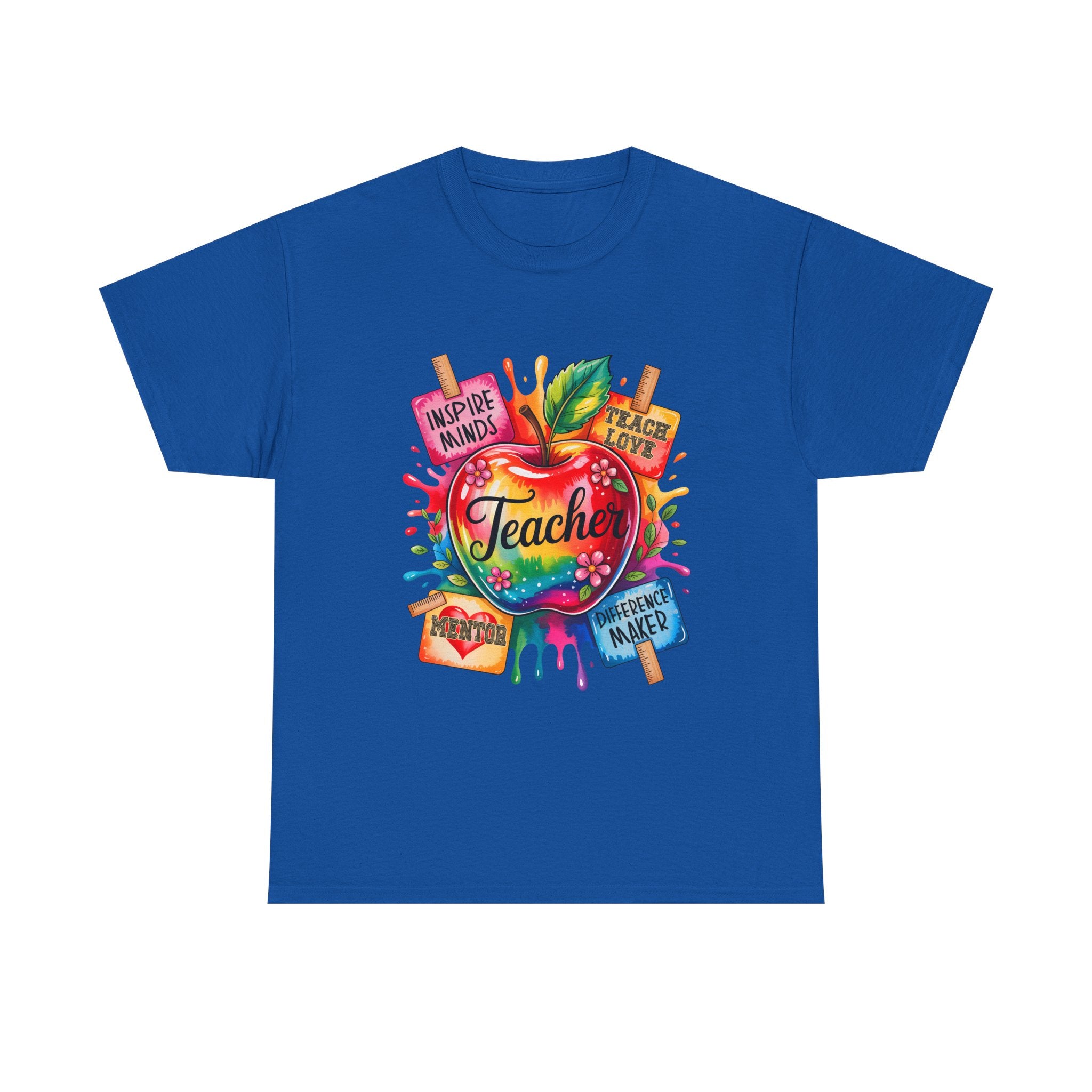 Colorful Apple Teacher T‑Shirt – Inspire Minds | Back to School Gift