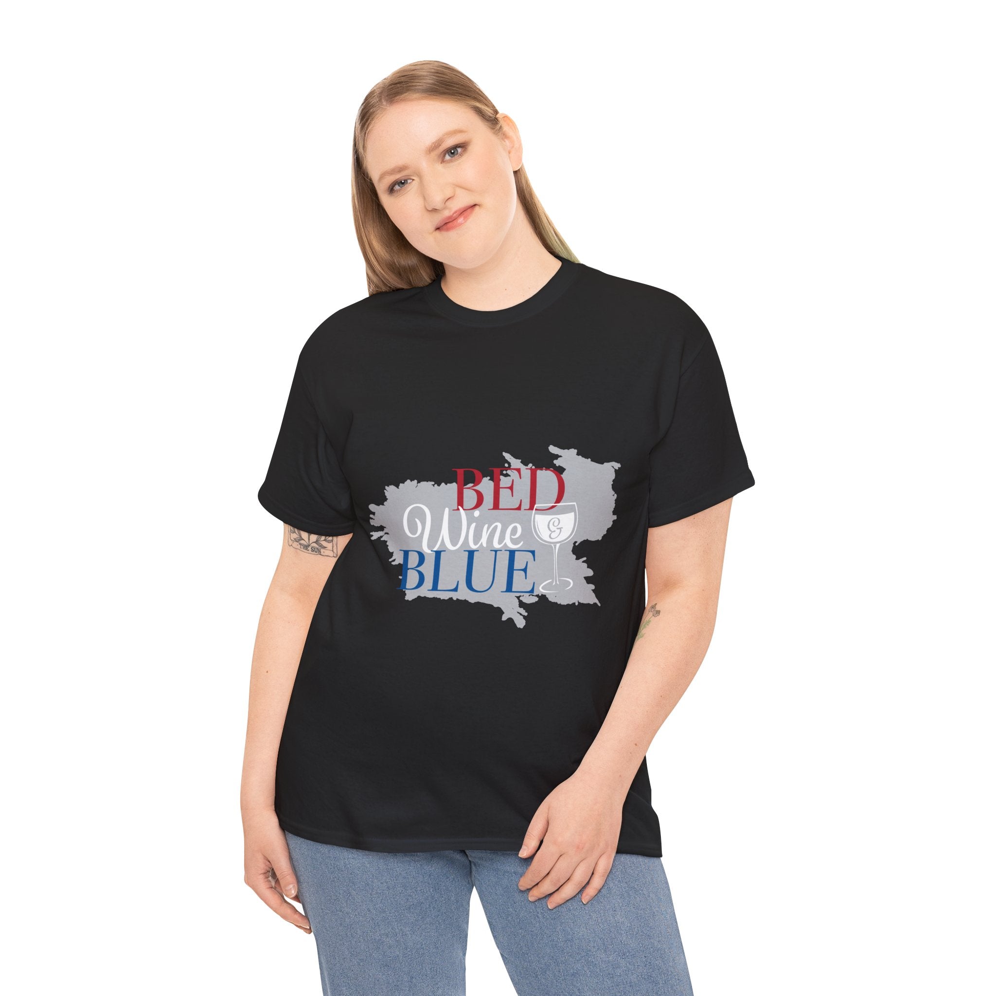 T-Shirt — "Red Wine Blue" Patriotic Wine Lover Graphic Tee