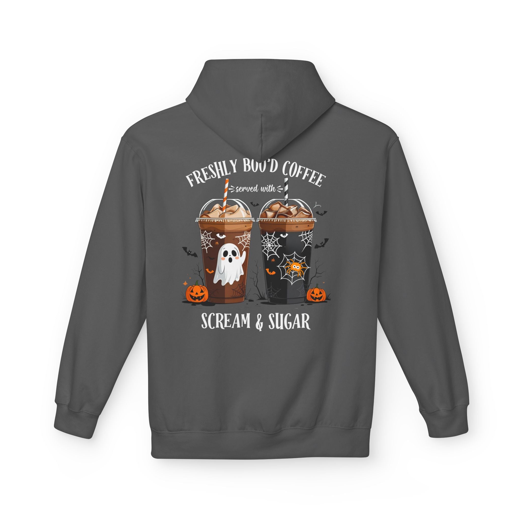Halloween Coffee Hoodie - "Freshly Brew'd Coffee" Scream & Sugar Graphic