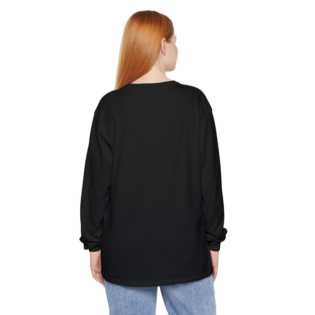 Halloween Coffee Long Sleeve Tee — "Freshly Boo'd Coffee, Scream & Sugar"