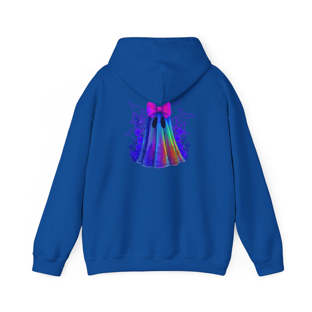 Colorful Ghost Hoodie with Bow — Cute Rainbow Halloween Pullover