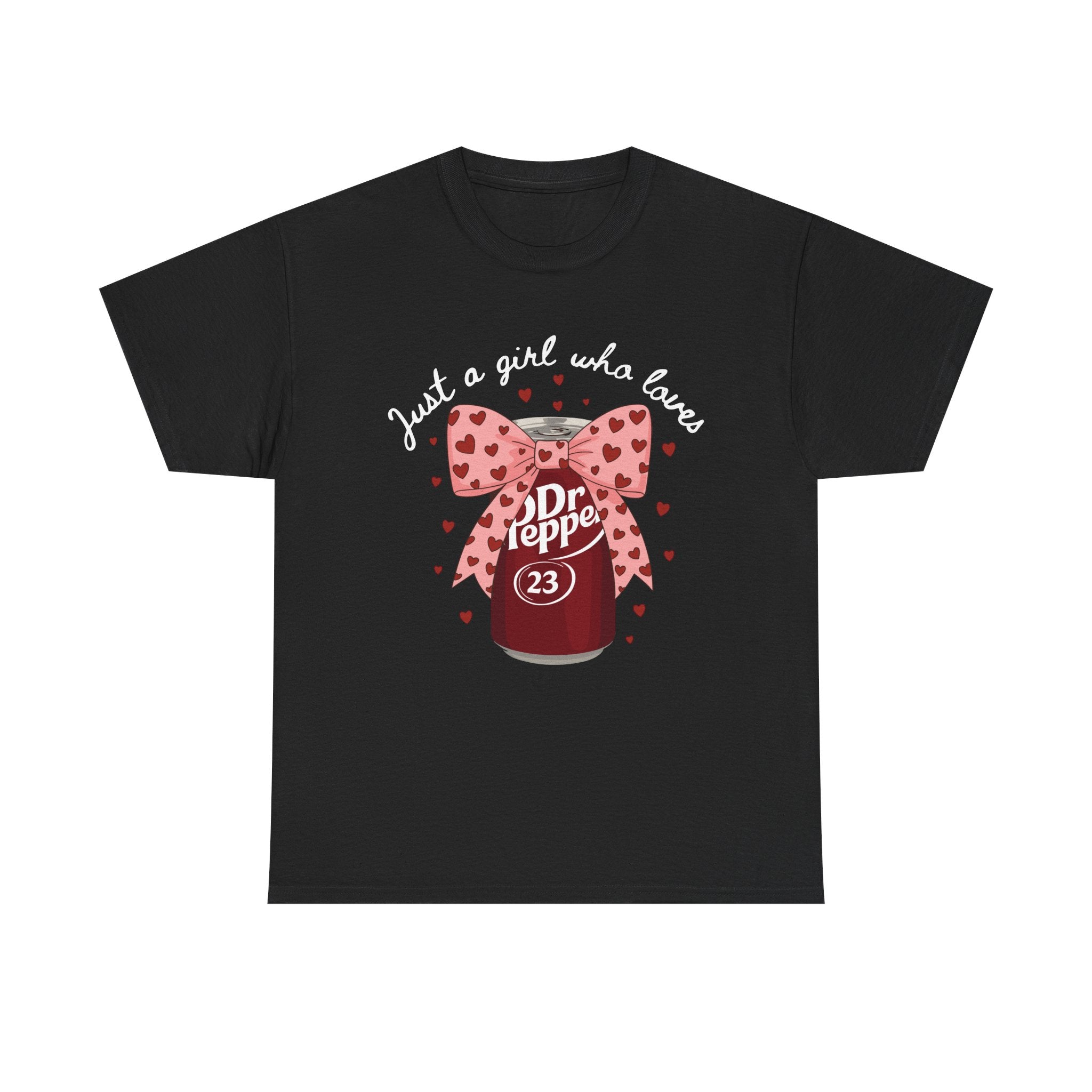 Dr Pepper 23 Tee — "Just a Girl Who Loves" Cute Soda Bow T-Shirt