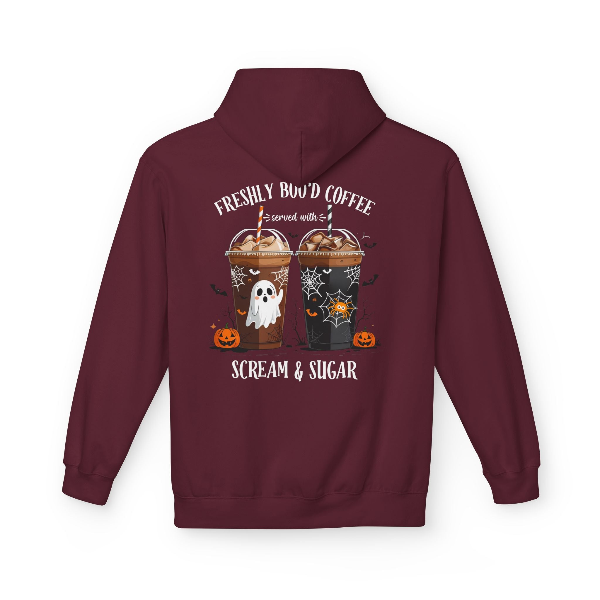 Halloween Coffee Hoodie - "Freshly Brew'd Coffee" Scream & Sugar Graphic