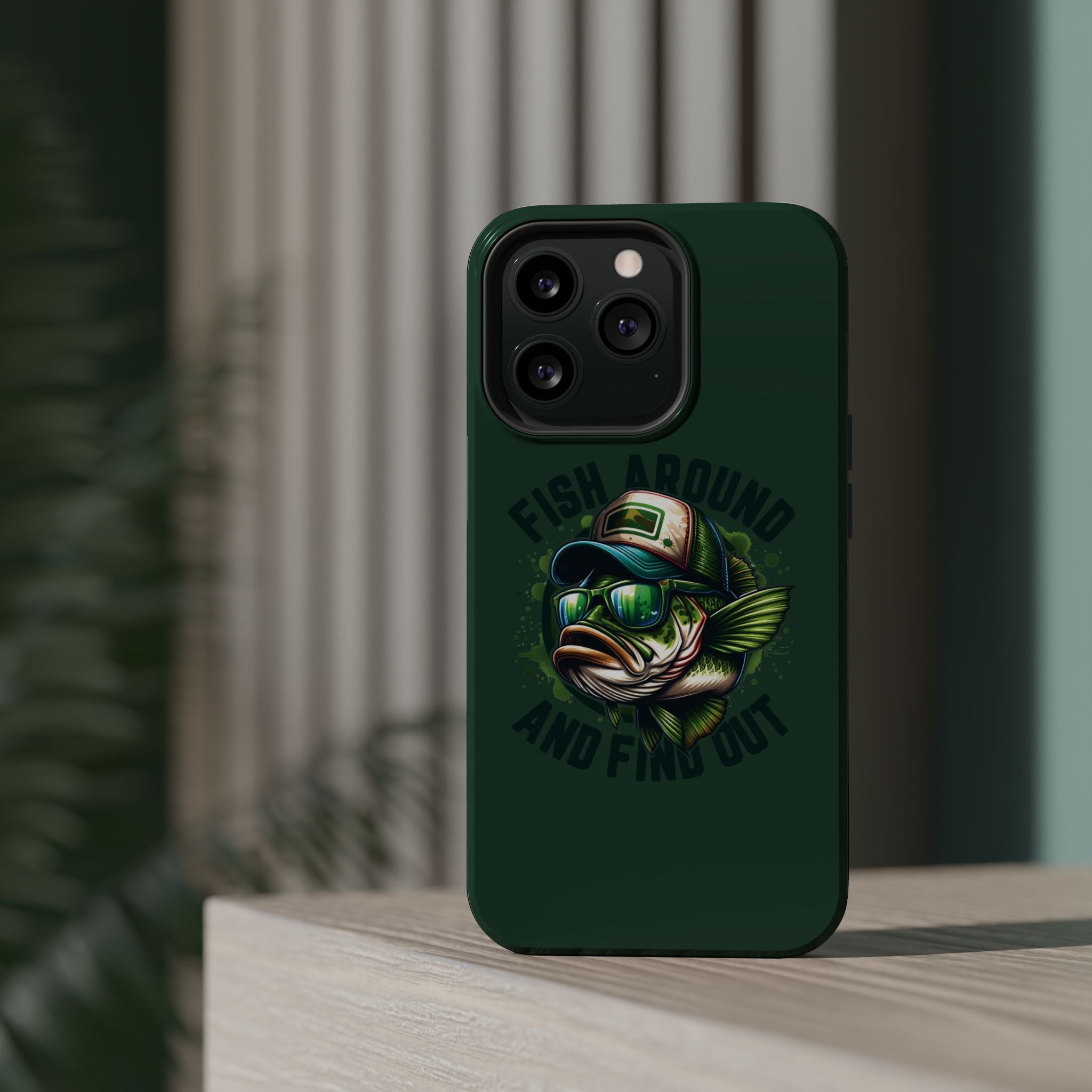 Fishing Phone Case — "Fish Around and Find Out" Magnetic Impact-Resistant Cover