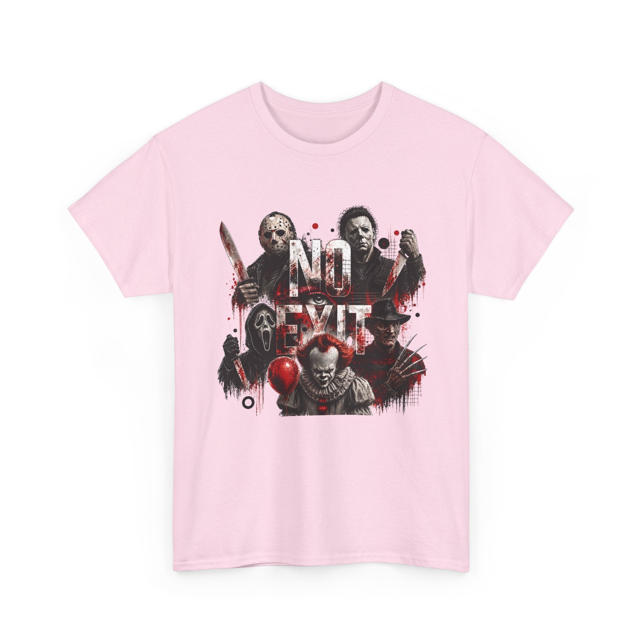 Horror Icons "No Exit" Graphic Tee — Retro Slasher Movie T-Shirt