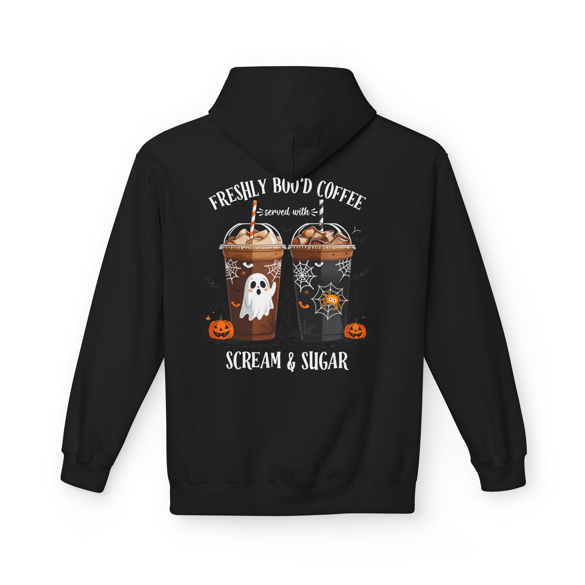 Halloween Coffee Hoodie - "Freshly Brew'd Coffee" Scream & Sugar Graphic