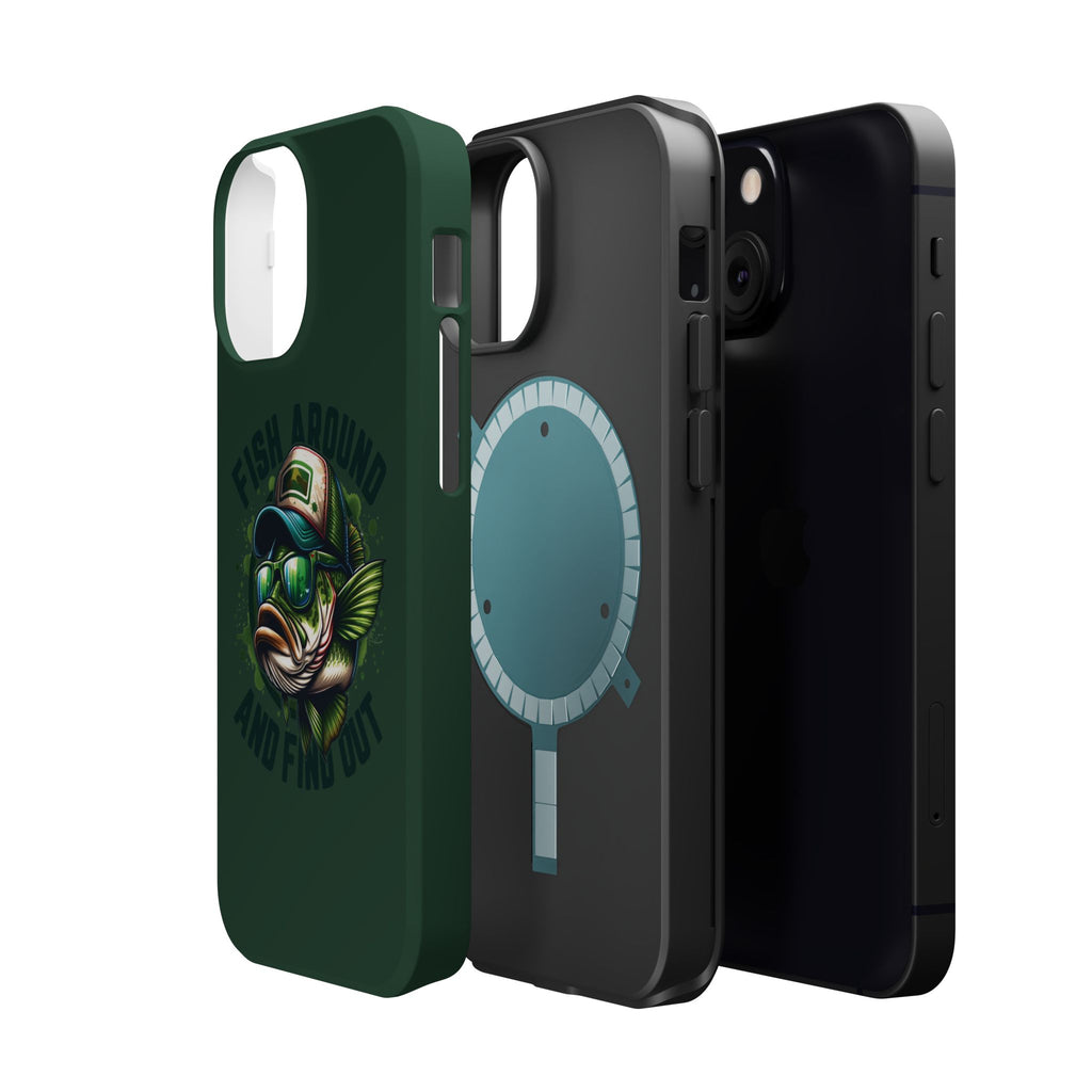 Fishing Phone Case — "Fish Around and Find Out" Magnetic Impact-Resistant Cover
