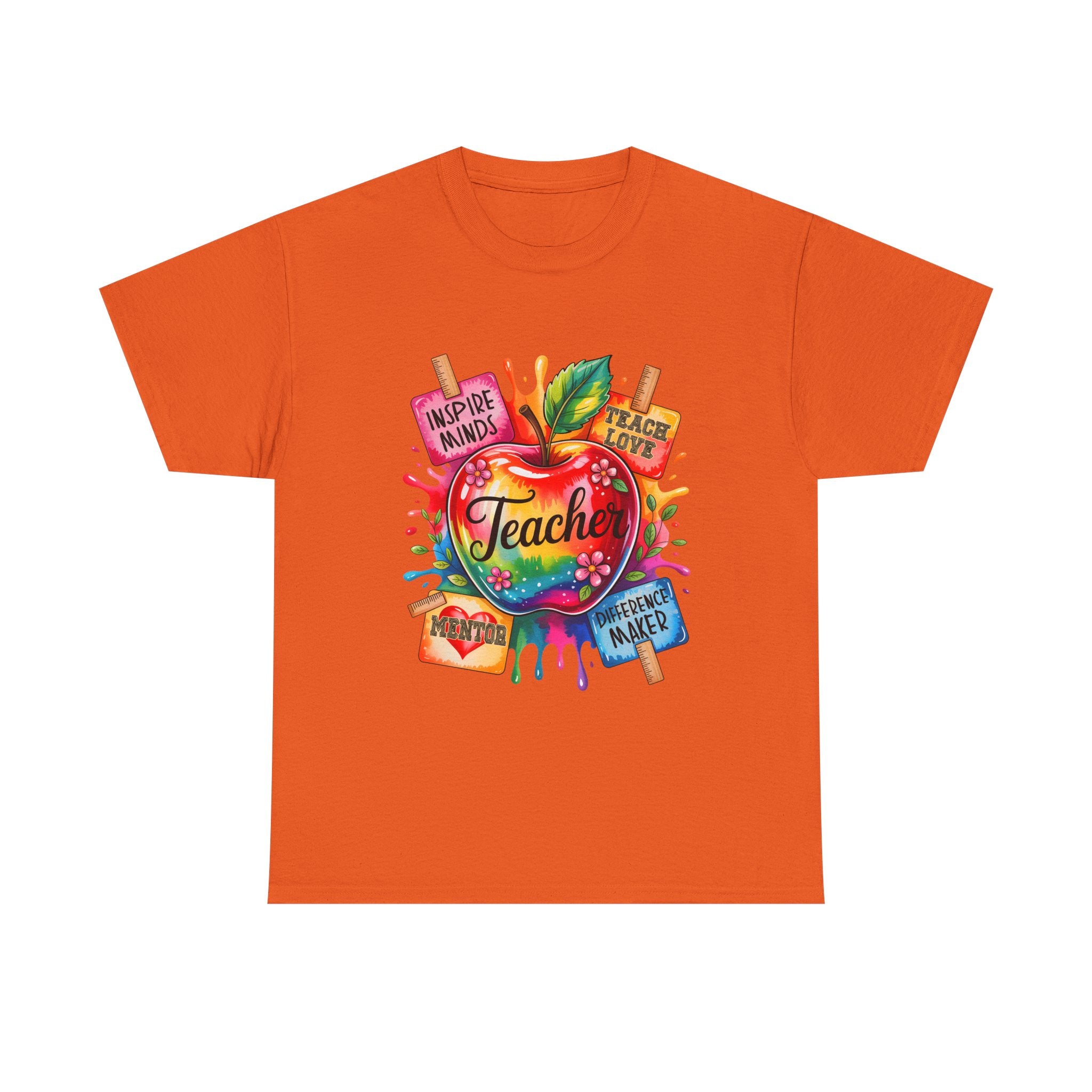 Colorful Apple Teacher T‑Shirt – Inspire Minds | Back to School Gift