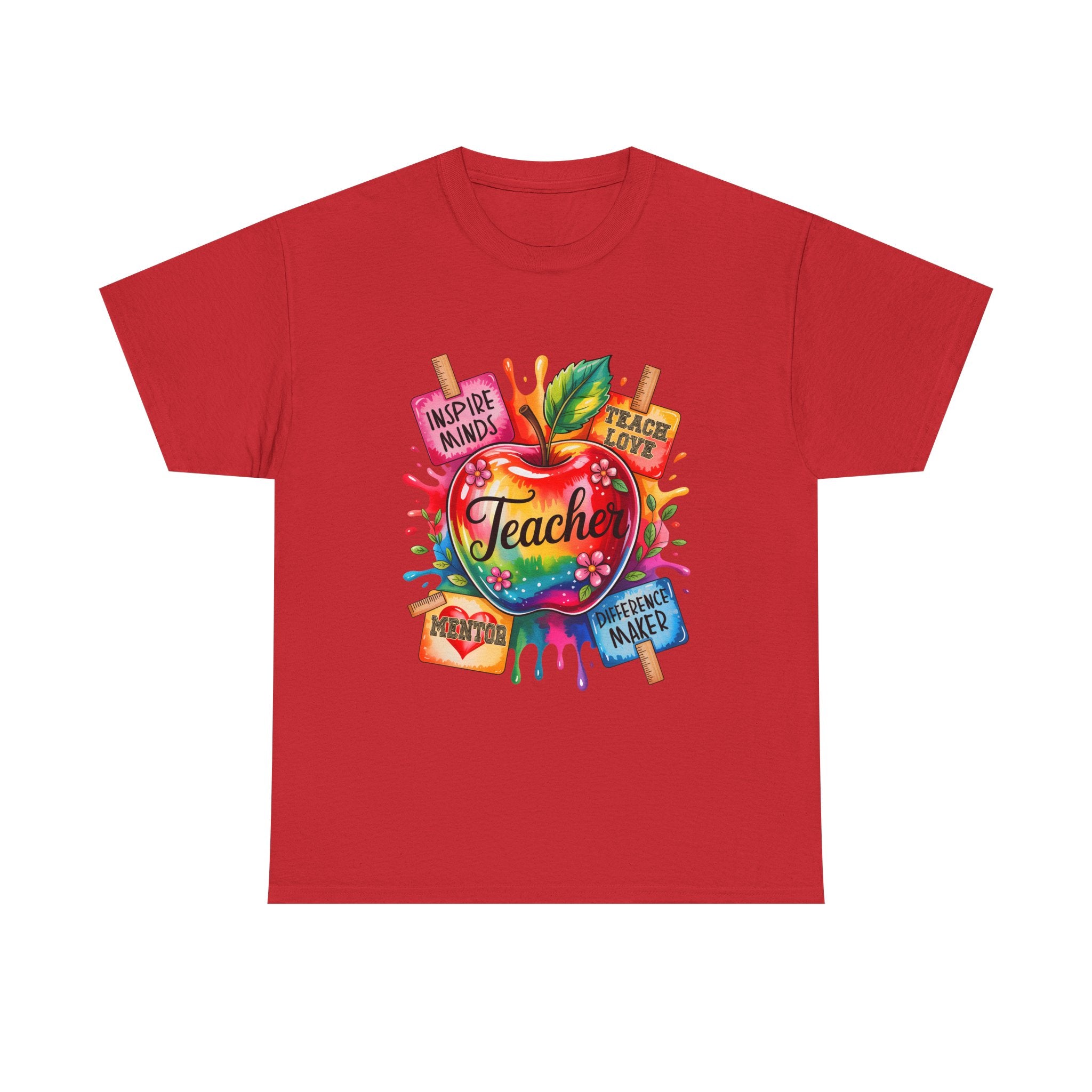 Colorful Apple Teacher T‑Shirt – Inspire Minds | Back to School Gift