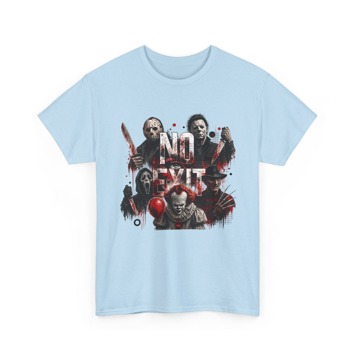 Horror Icons "No Exit" Graphic Tee — Retro Slasher Movie T-Shirt