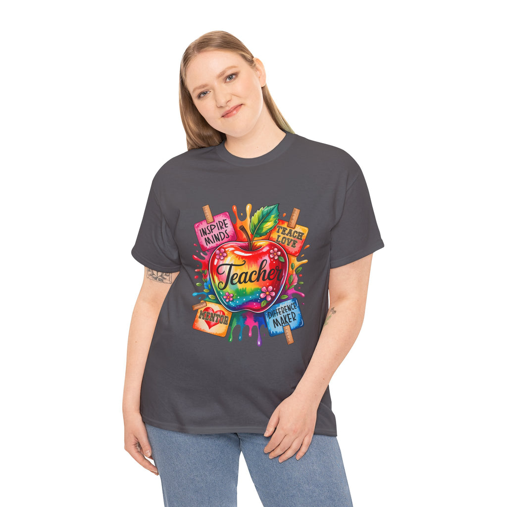 Colorful Apple Teacher T‑Shirt – Inspire Minds | Back to School Gift