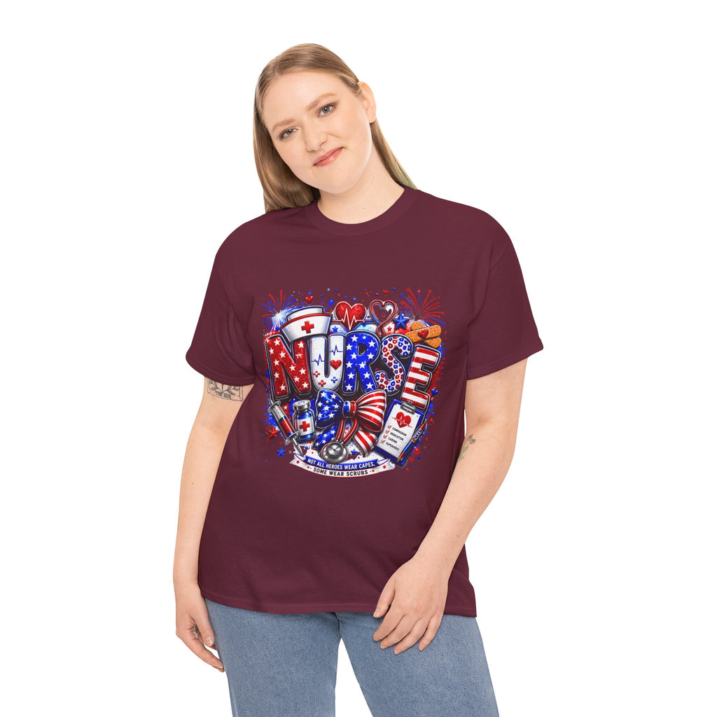 Nurse Heart Graphic Tee – Patriotic RN Appreciation T‑Shirt