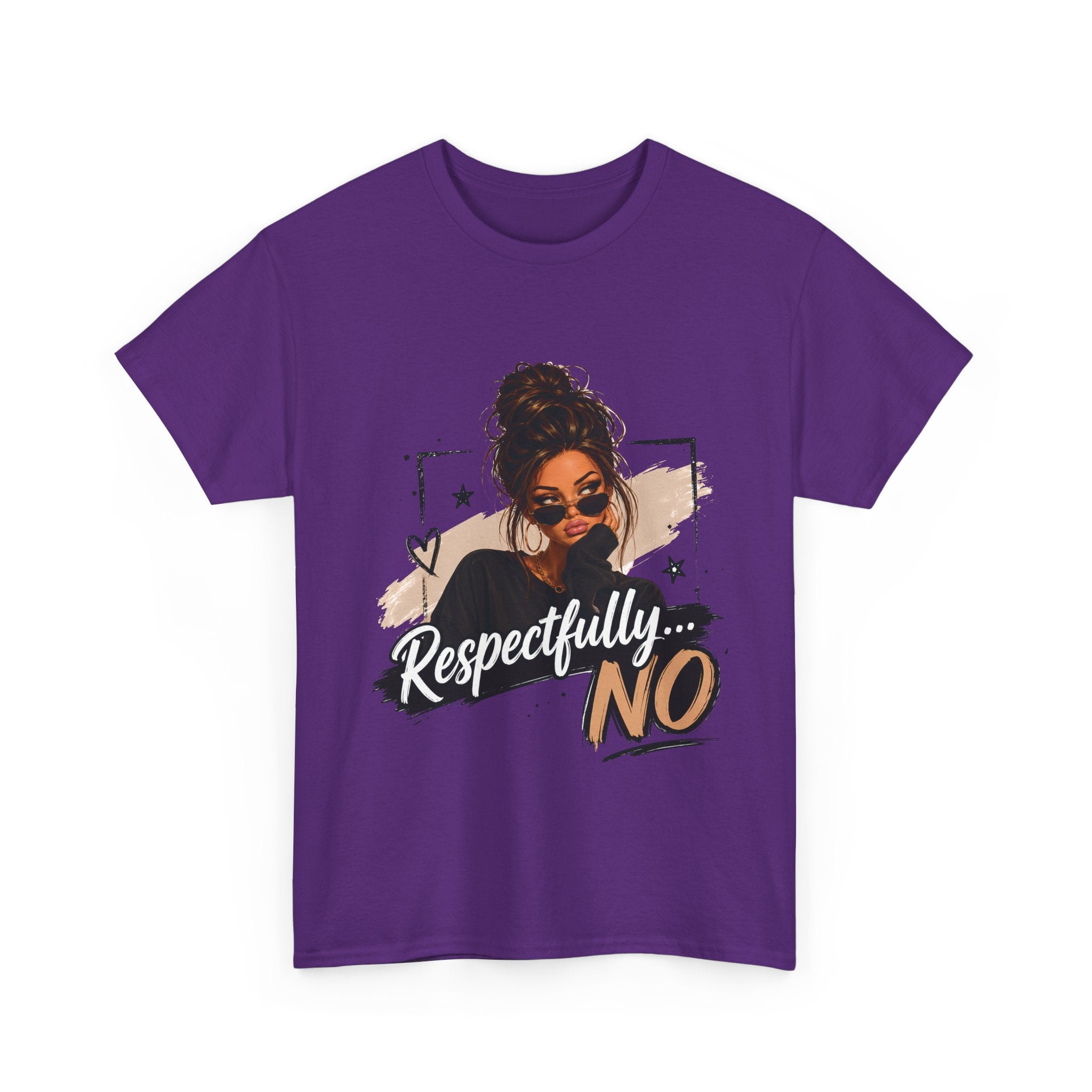Respectfully No Tee — Graphic Statement Shirt with Woman Illustration