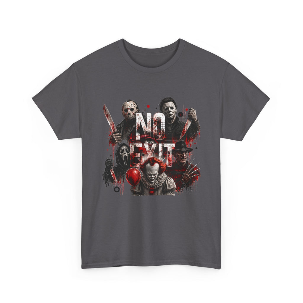 Horror Icons "No Exit" Graphic Tee — Retro Slasher Movie T-Shirt