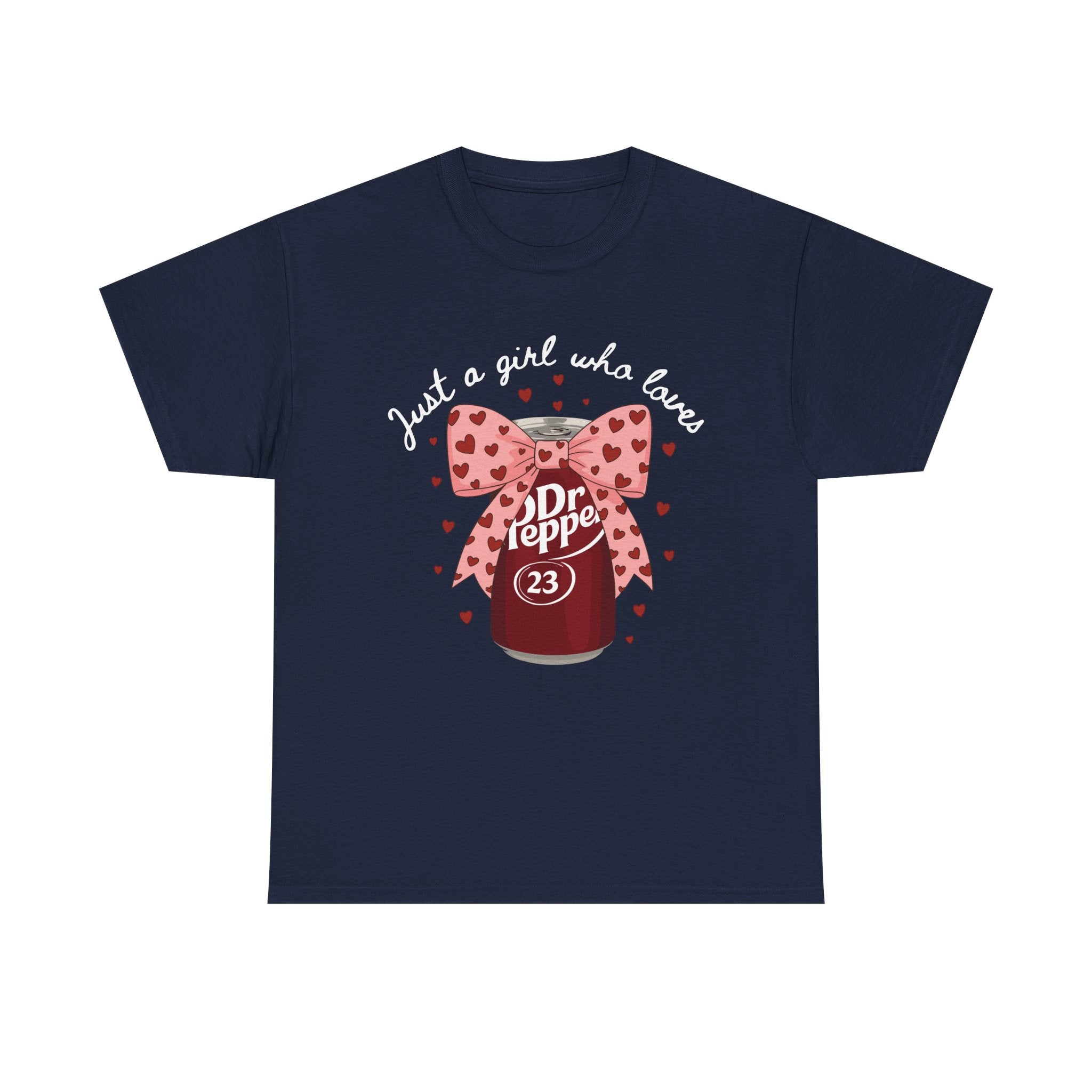 Dr Pepper 23 Tee — "Just a Girl Who Loves" Cute Soda Bow T-Shirt