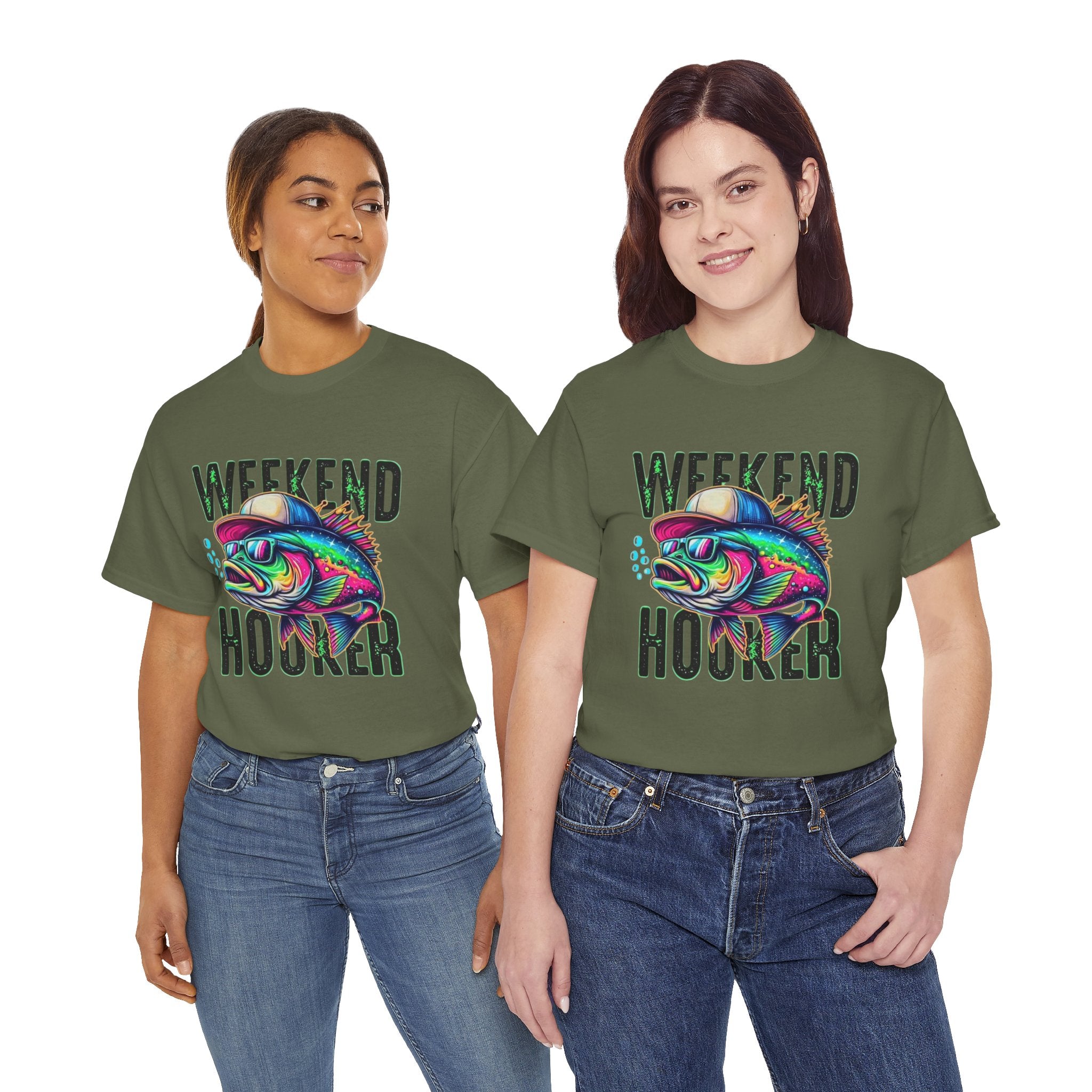 Weekend Hooker Fishing Tee — Colorful Fish Graphic Shirt