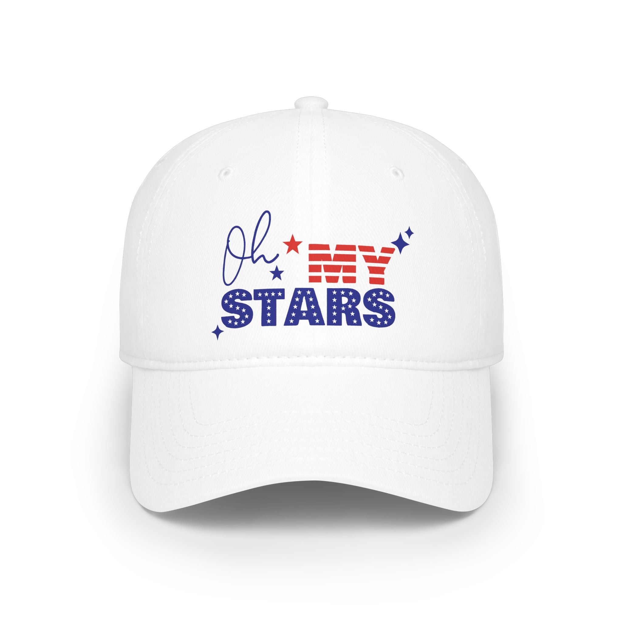 Oh Stars Red Baseball Cap — Retro Sparkle Logo Dad Hat