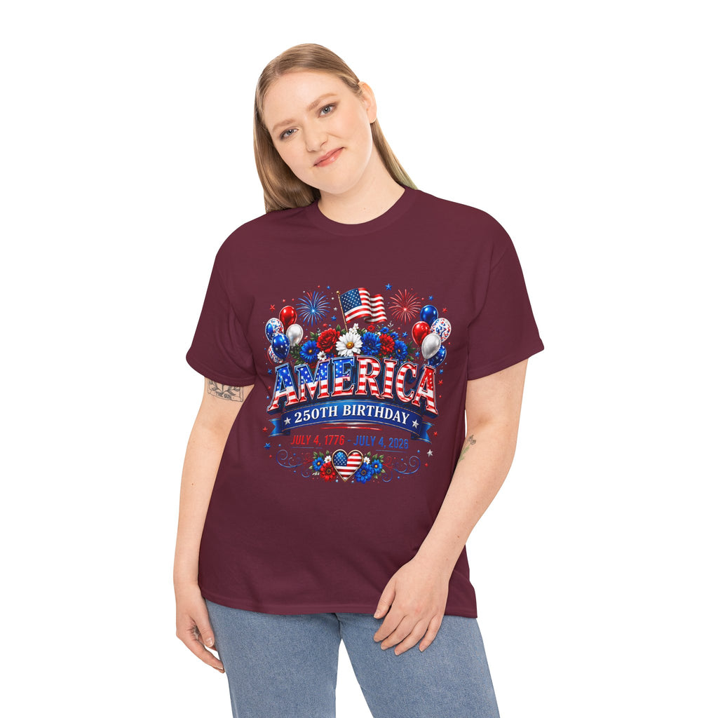 America 250th Birthday T-Shirt — July 4th 1776–2026 Patriotic Tee