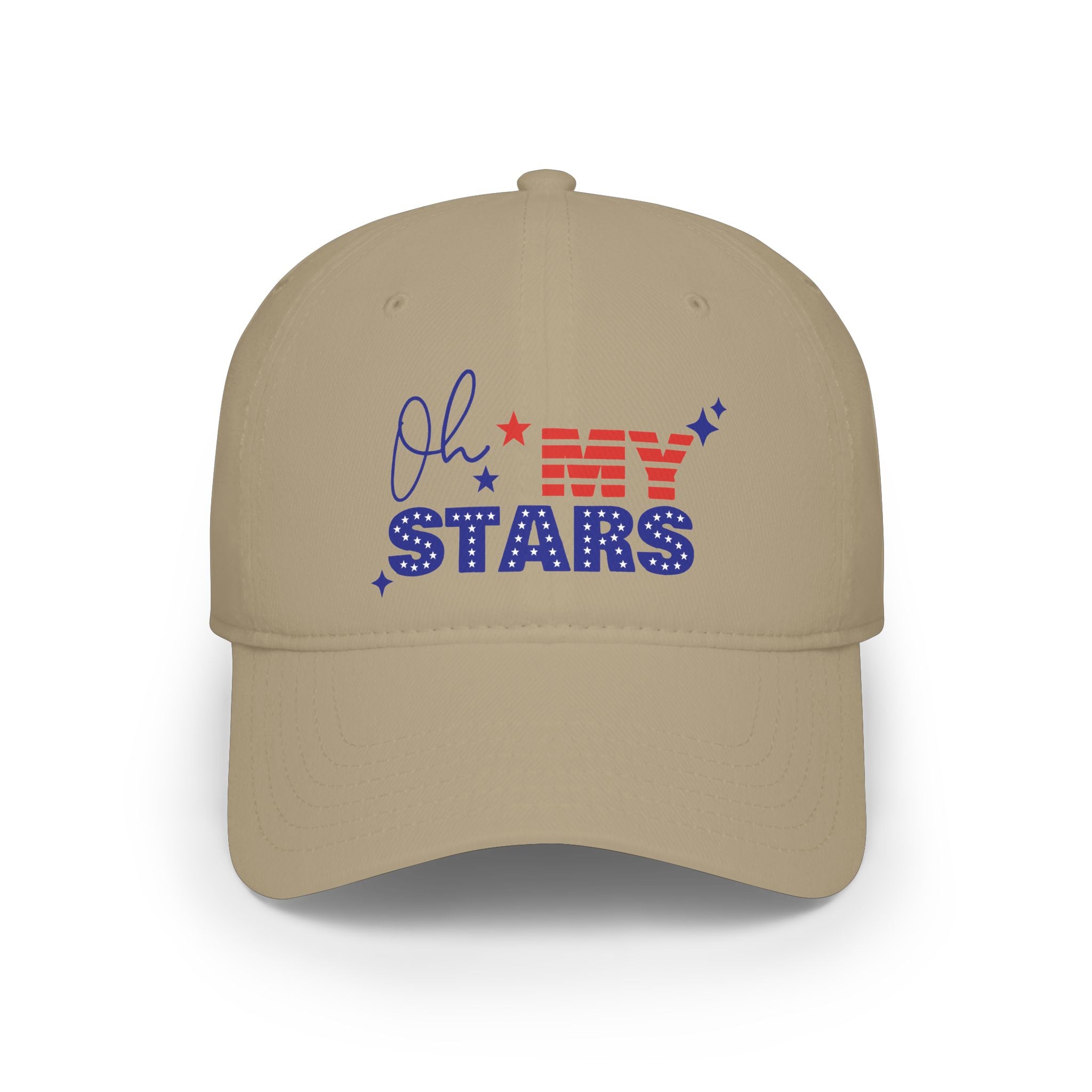 Oh Stars Red Baseball Cap — Retro Sparkle Logo Dad Hat